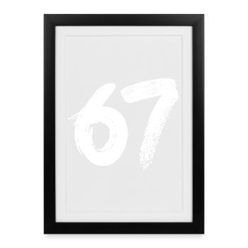 67 Peinture Blanche - Affiche encadrée (27 × 37 cm) - noir - Devant
