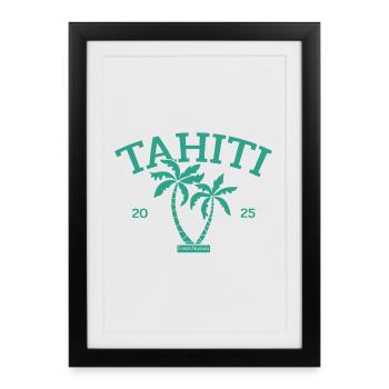 Tahiti - Palm Tree - Palm Trees - French Polynesia Beach - Framed poster (27 × 37 cm) - black - Front