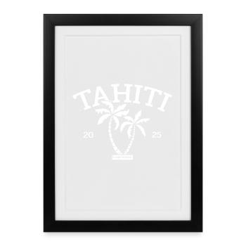 Tahiti - Palm Tree - Palm Trees - French Polynesia Beach - Framed poster (27 × 37 cm) - black - Front