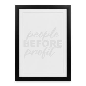 People Before Profit Activism Justice Logo - Framed poster (27 × 37 cm) - black - Front