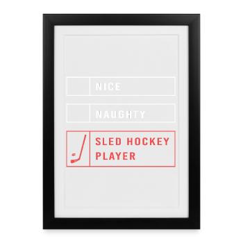 Hockey sur glace Para Handicap - Affiche encadrée (27 × 37 cm) - noir - Devant