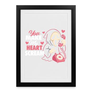 Tu fais crier mon cœur mignon, drôle d’amour de la Saint-Valentin - Affiche encadrée (27 × 37 cm) - noir - Devant