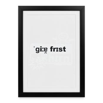 Gier frisst Hirn - phonetic art - Gerahmtes Poster (27 × 37 cm) - Schwarz - Vorne