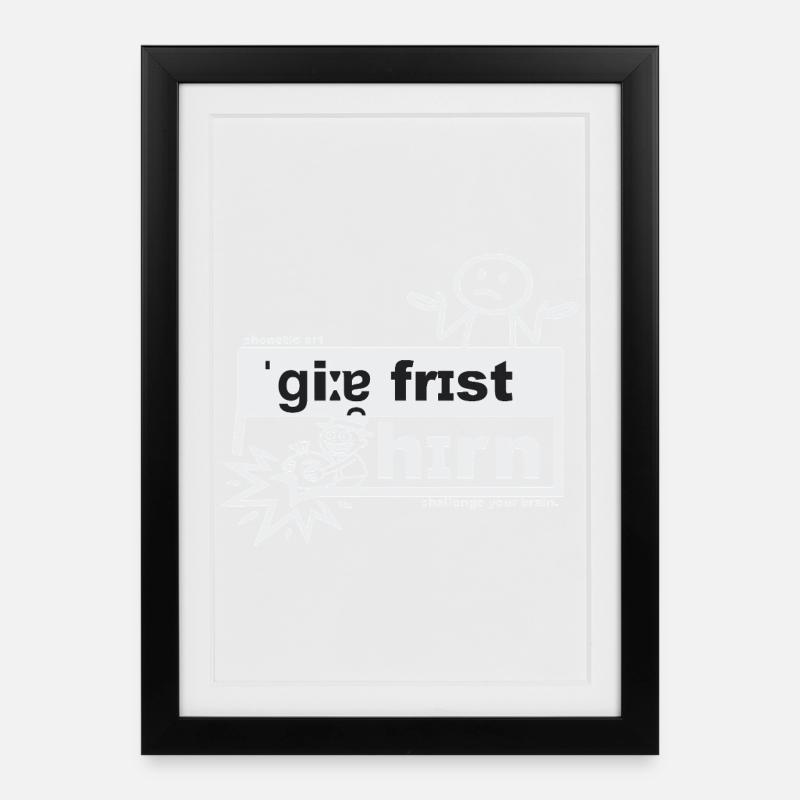 Gier frisst Hirn - phonetic art - Gerahmtes Poster (27 × 37 cm) - Schwarz