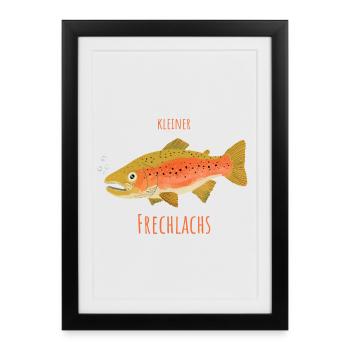 Little cheeky salmon - Framed poster (27 × 37 cm) - black - Front