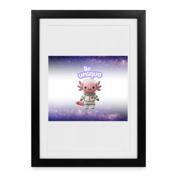 Be Unique Cuddly Astronaut - Framed poster (27 × 37 cm) - black - Front