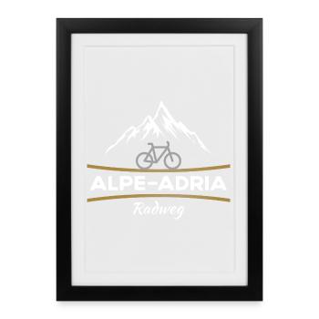 Vélo Alpe-Adria - Affiche encadrée (27 × 37 cm) - noir - Devant