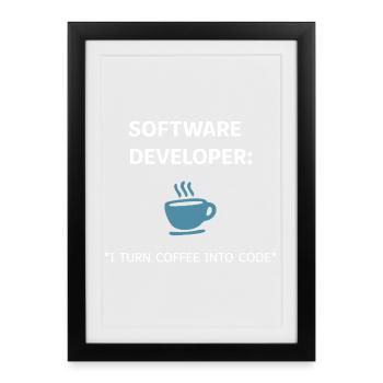 Software Developer - Coffee Edition - Framed poster (27 × 37 cm) - black - Front