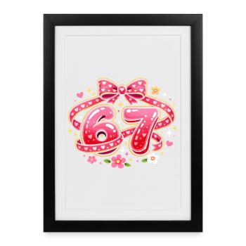 67 Memes Valentine's Day Women's Funny Gift - Framed poster (27 × 37 cm) - black - Front