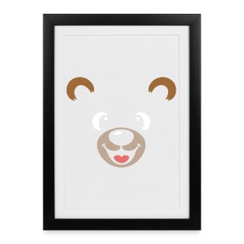 Bear | Déguisement de carnaval en costume de grand visage - Affiche encadrée (27 × 37 cm) - noir - Devant