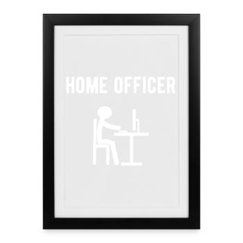 Home officer - Framed poster (27 × 37 cm) - black - Front