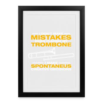 Trombone spontané Tromboniste Tromboniste - Affiche encadrée (27 × 37 cm) - noir - Devant