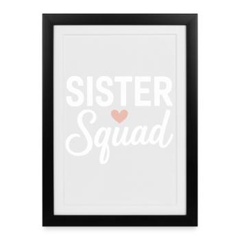 Motif du cœur de la Sister Squad - Affiche encadrée (27 × 37 cm) - noir - Devant