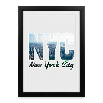 NYC Skyline Block Letters - Framed poster (27 × 37 cm) - black - Front