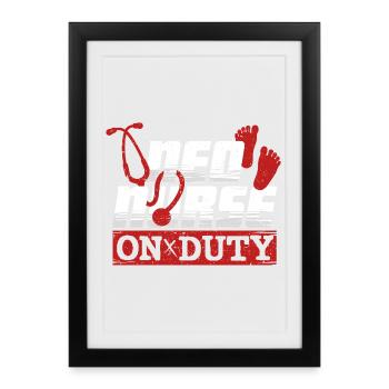NICU Krankenschwester Neo Nurse On Duty - Framed poster (27 × 37 cm) - black - Front