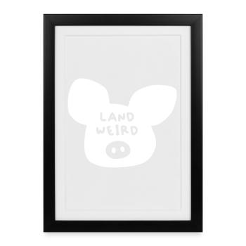 Des citations bizarres de cochons cool, fermier fermier - Affiche encadrée (27 × 37 cm) - noir - Devant
