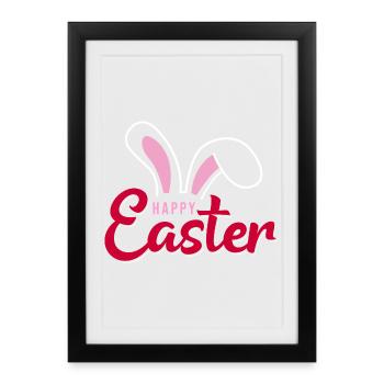 Happy Easter Bunny Scripture - Framed poster (27 × 37 cm) - black - Front