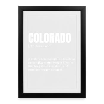 Faute de frappe dans l’aventure dans les montagnes du Colorado - Affiche encadrée (27 × 37 cm) - noir - Devant