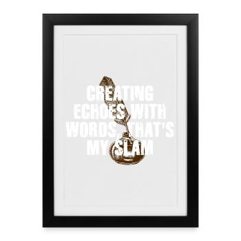 Slam Poetry Guitar Echoes - Framed poster (27 × 37 cm) - black - Front
