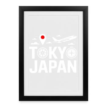 Motif du voyage urbain Tokyo au Japon - Affiche encadrée (27 × 37 cm) - noir - Devant