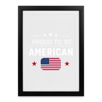 Americana Flag Pride Graphic - Affiche encadrée (27 × 37 cm) - noir - Devant