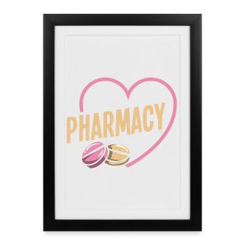 Heart Pharmacist Pharmacy Technician Job Love - Framed poster (27 × 37 cm) - black - Front