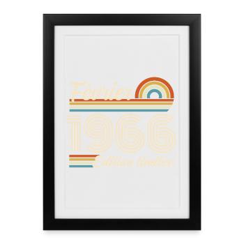 Geboren im Februar 1966 | 60-jähriges Jubiläum - Gerahmtes Poster (27 × 37 cm) - Schwarz - Vorne