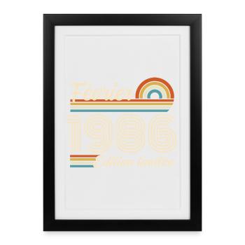 Born in February 1986 | 40th Anniversary - Framed poster (27 × 37 cm) - black - Front