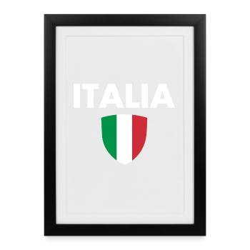 Armoiries de l’Italie - Italie - Italie - Italia - Affiche encadrée (27 × 37 cm) - noir - Devant
