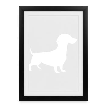 Cadeau de design de teckel Dachshund Propriétaire de teckel - Affiche encadrée (27 × 37 cm) - noir - Devant