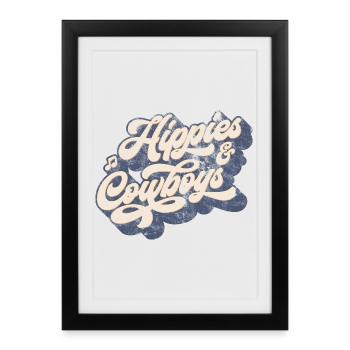 For the Hippies & the Cowboys - Framed poster (27 × 37 cm) - black - Front