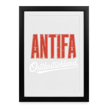 Antifa East Germany - Antifascist Merch - Framed poster (27 × 37 cm) - black - Front