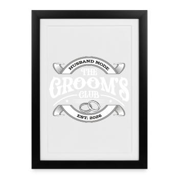 Fête de garçon du Club des Mariés 2026 - Affiche encadrée (27 × 37 cm) - noir - Devant
