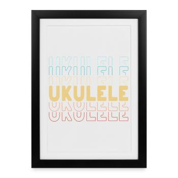 Ukulele typography - Framed poster (27 × 37 cm) - black - Front