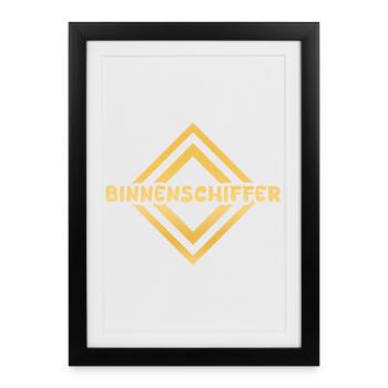 Vocation des capitaines de voies navigables intérieures - Affiche encadrée (27 × 37 cm) - noir - Devant