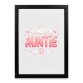 Aunt 2026 Aunt 2026 Promoted to Aunt 2026 - Framed poster (27 × 37 cm) - black - Front