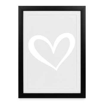 Illustration d’icône de cœur - Affiche encadrée (27 × 37 cm) - noir - Devant
