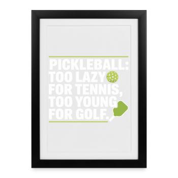 Joueur de pickleball trop paresseux pour le tennis pickleball - Affiche encadrée (27 × 37 cm) - noir - Devant