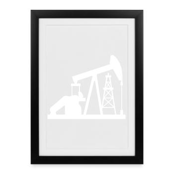 Conception de la pompe de transfert de pétrole Oil Pumpjack USA - Affiche encadrée (27 × 37 cm) - noir - Devant
