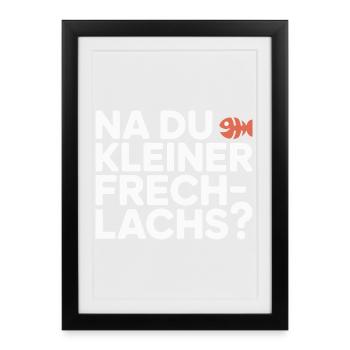 Na Du Kleiner Frechlachs Gamer Lachs Meme Zocker - Gerahmtes Poster (27 × 37 cm) - Schwarz - Vorne