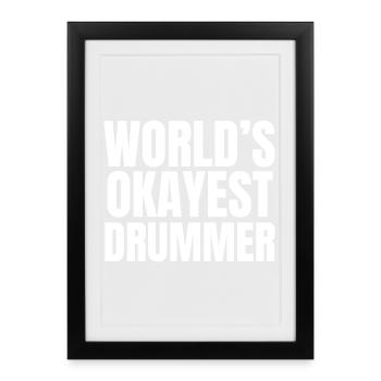 Le batteur le plus correct du monde - Humour drôle de batterie - Affiche encadrée (27 × 37 cm) - noir - Devant
