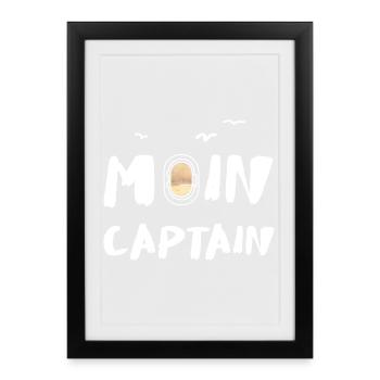 Moin Captain Porthole Sea Holiday Recreation Coast - Framed poster (27 × 37 cm) - black - Front