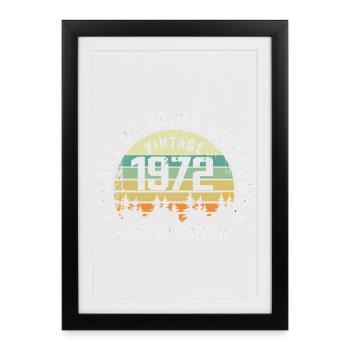 Légendaire depuis 1972, Édition Vintage 1972 Retro - Affiche encadrée (27 × 37 cm) - noir - Devant