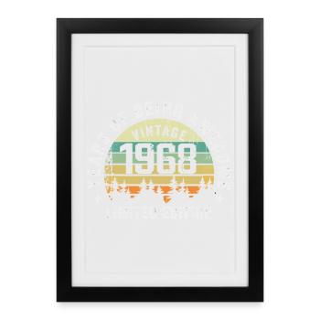 Légendaire depuis 1968, Édition Vintage 1968 Retro - Affiche encadrée (27 × 37 cm) - noir - Devant