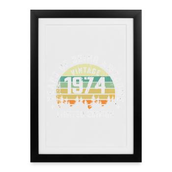 Légendaire depuis 1974, Édition Vintage 1974 Retro - Affiche encadrée (27 × 37 cm) - noir - Devant