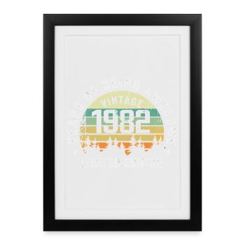 Légendaire depuis 1982, Édition Vintage 1982 Retro - Affiche encadrée (27 × 37 cm) - noir - Devant