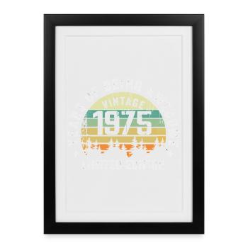 Légendaire depuis 1975, Édition Vintage 1975 Retro - Affiche encadrée (27 × 37 cm) - noir - Devant
