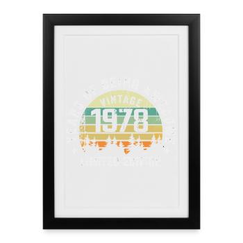 Légendaire depuis 1978, Édition Vintage 1978 Retro - Affiche encadrée (27 × 37 cm) - noir - Devant