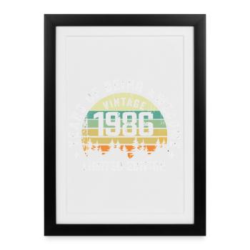 Légendaire depuis 1986, Édition Vintage 1986 Retro - Affiche encadrée (27 × 37 cm) - noir - Devant