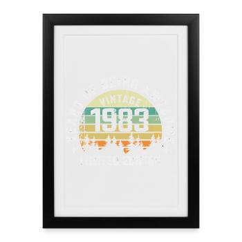 Légendaire depuis 1983, Édition Vintage 1983 Retro - Affiche encadrée (27 × 37 cm) - noir - Devant